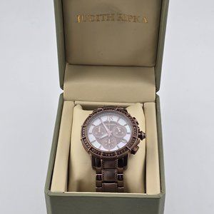 Judith Ripka Stainless Steel Chronograph Textured Watch w/ Diamonique